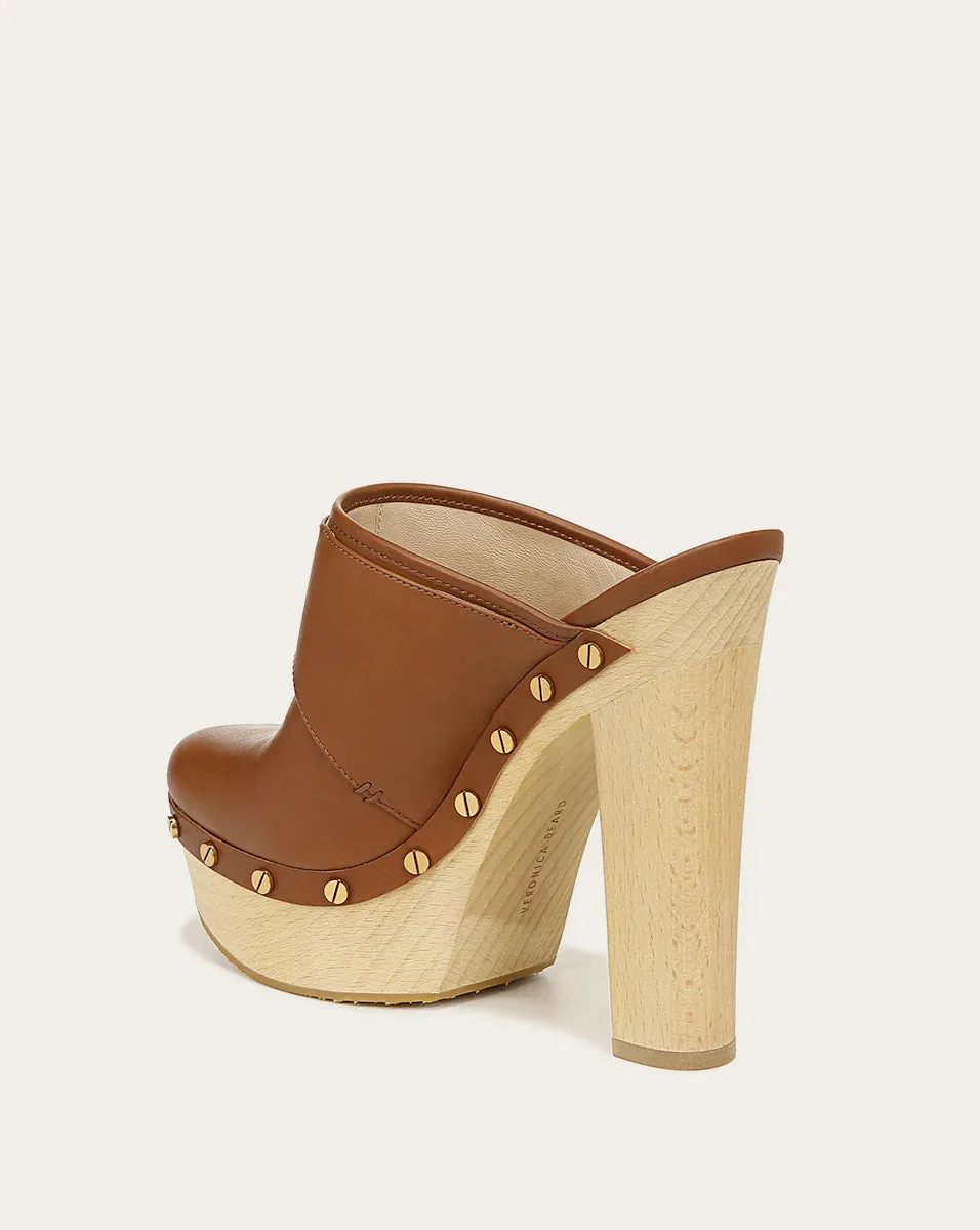Alek Leather Platform Clog - Hazelwood