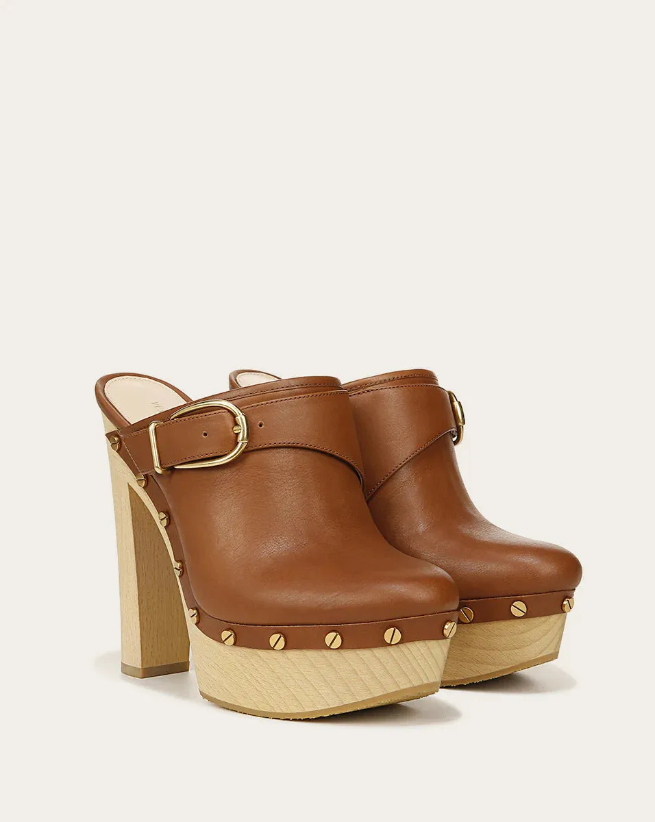 Alek Leather Platform Clog - Hazelwood