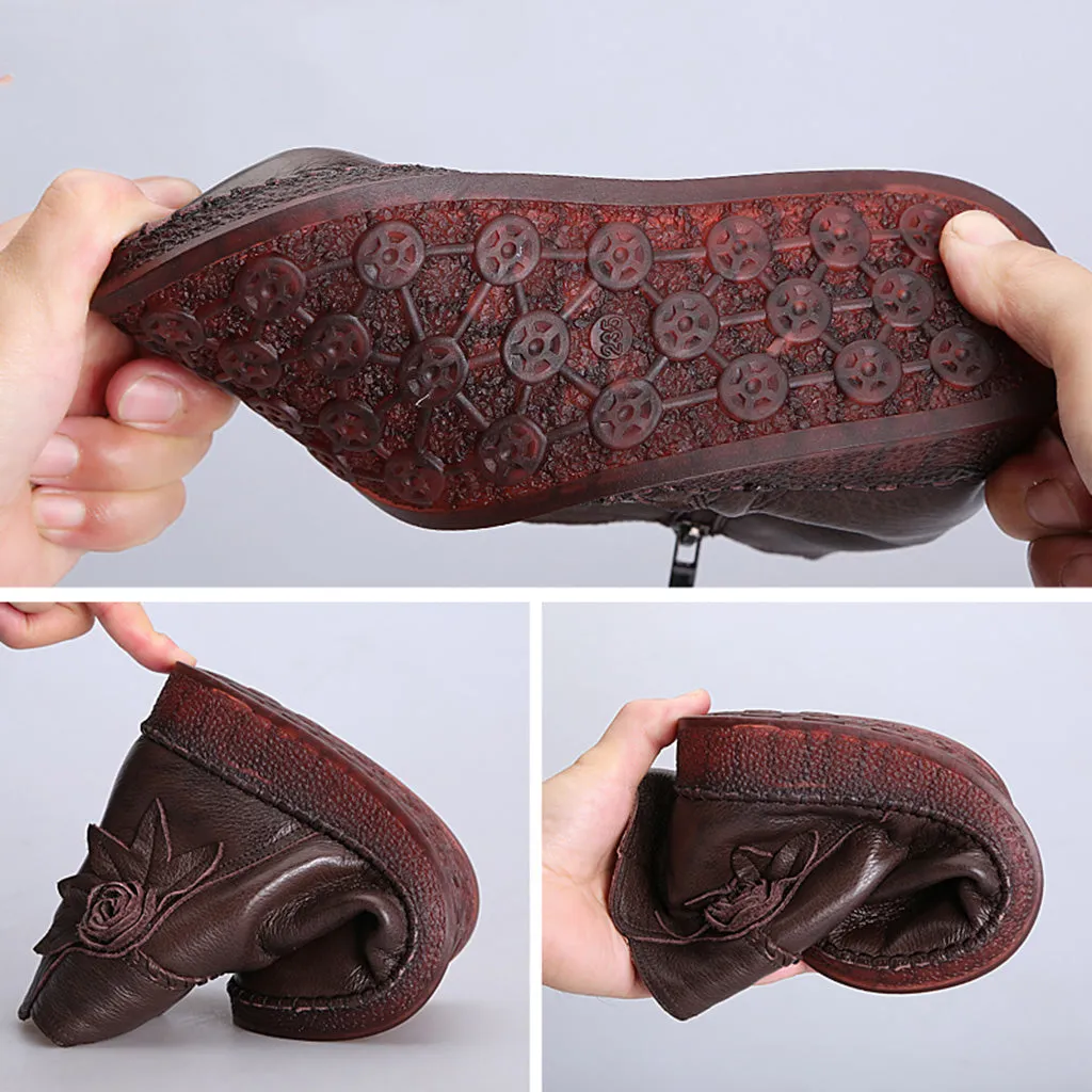 Autumn Winter Leather Retro Short Boots | Gift Shoes 36-41