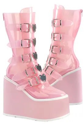 DemoniaCult SWING 230C Pink Transparent Boots